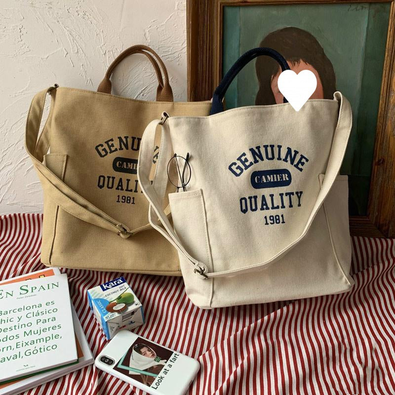 Women's Japanese Harajuku Versatile Heavy Canvas Bag