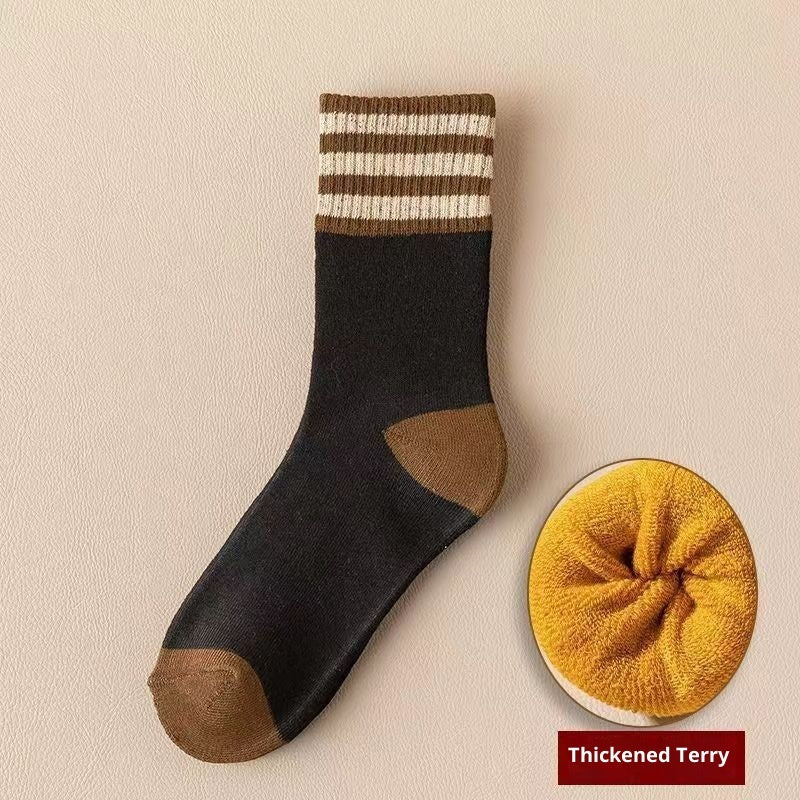 Women's Fleece-lined Terry Socks Mid-calf