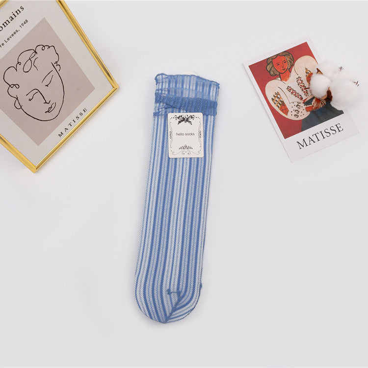 Japanese Mesh Bunching Socks Women