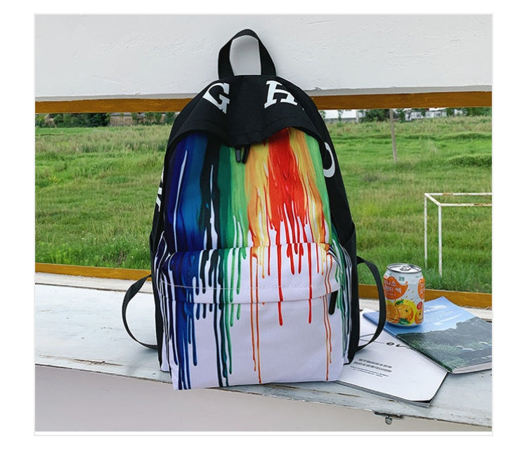 Rainbow Backpack Homosexual School Bag Canvas Back