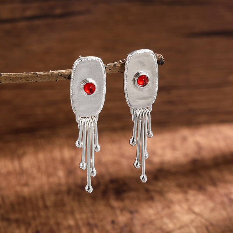 Ellipse Fringe Pendant, Artistic, Simple, Elegant, And Unique Design Earrings