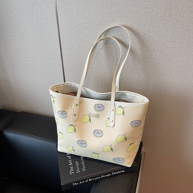 New Cherry Print Shoulder Crossbody Large Capacity Bag