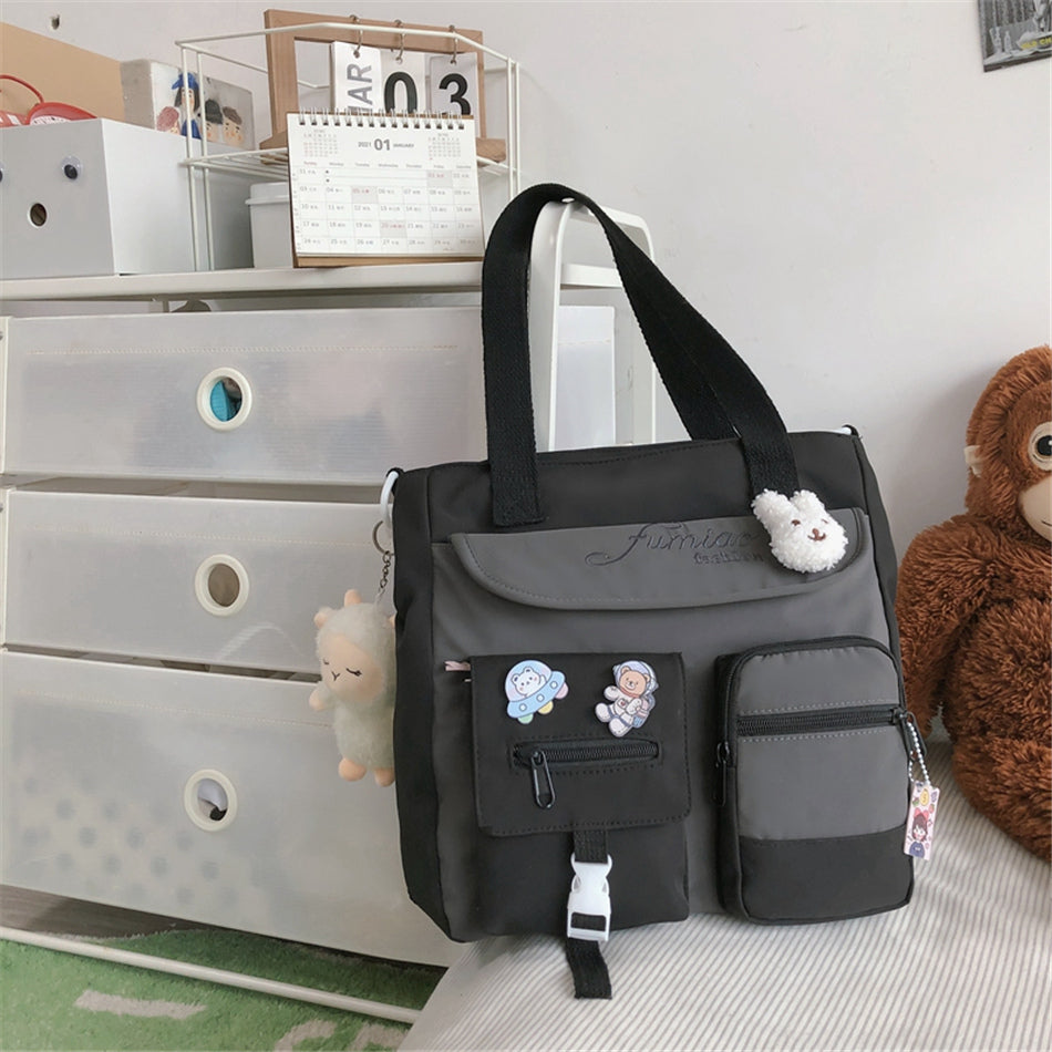 Primary School Students' Cram Bag Canvas Shoulder Messenger Bag