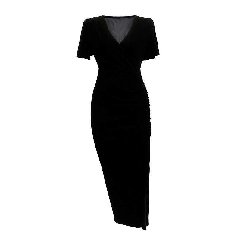 Drawstring Hepburn Vintage Fashion Dress