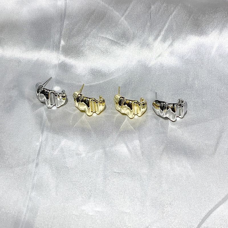 Irregular Wrinkled High-end Retro Style Earrings