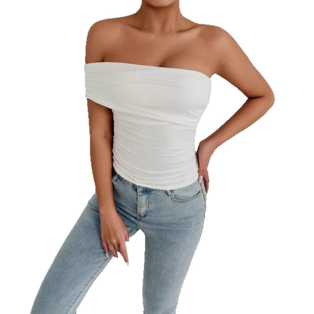 Fashion One-shoulder Off-the-shoulder Fitted Top