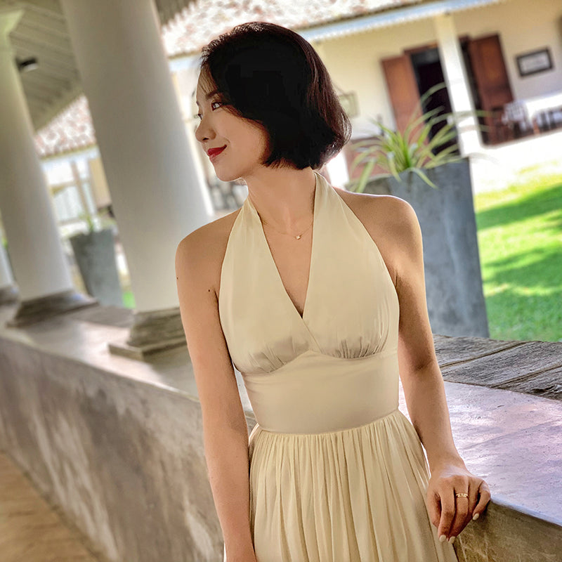 Vintage Dress Female V-neck Hanging marilyn inspired