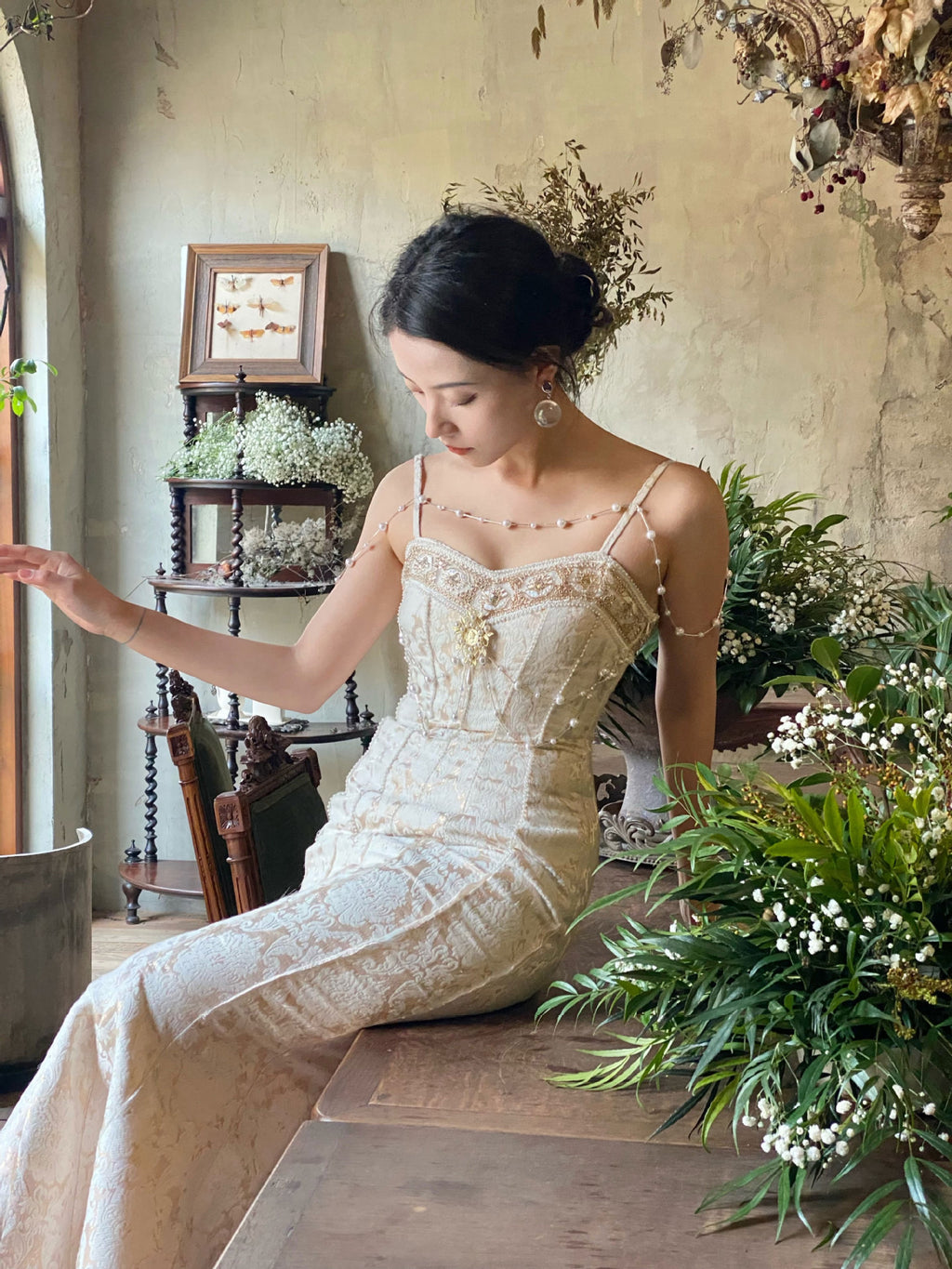 Vintage French Court Drop Bead Dress