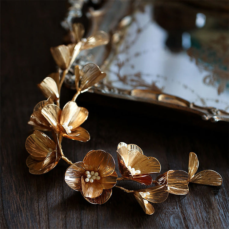 Vintage Baroque Gold Floral Tiara