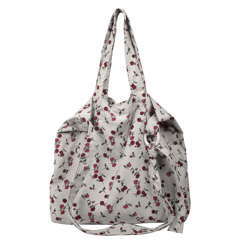 Sweet Rose Fashion One Shoulder Diagonal Canvas Bag