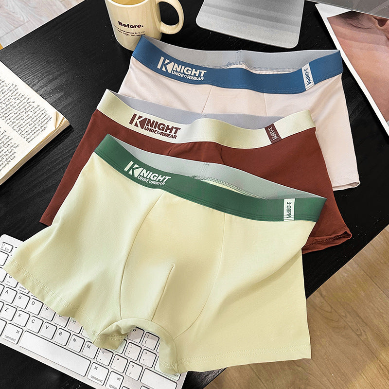 Simple Letter Men's Underwear Cotton Antibacterial Breathable Boxers