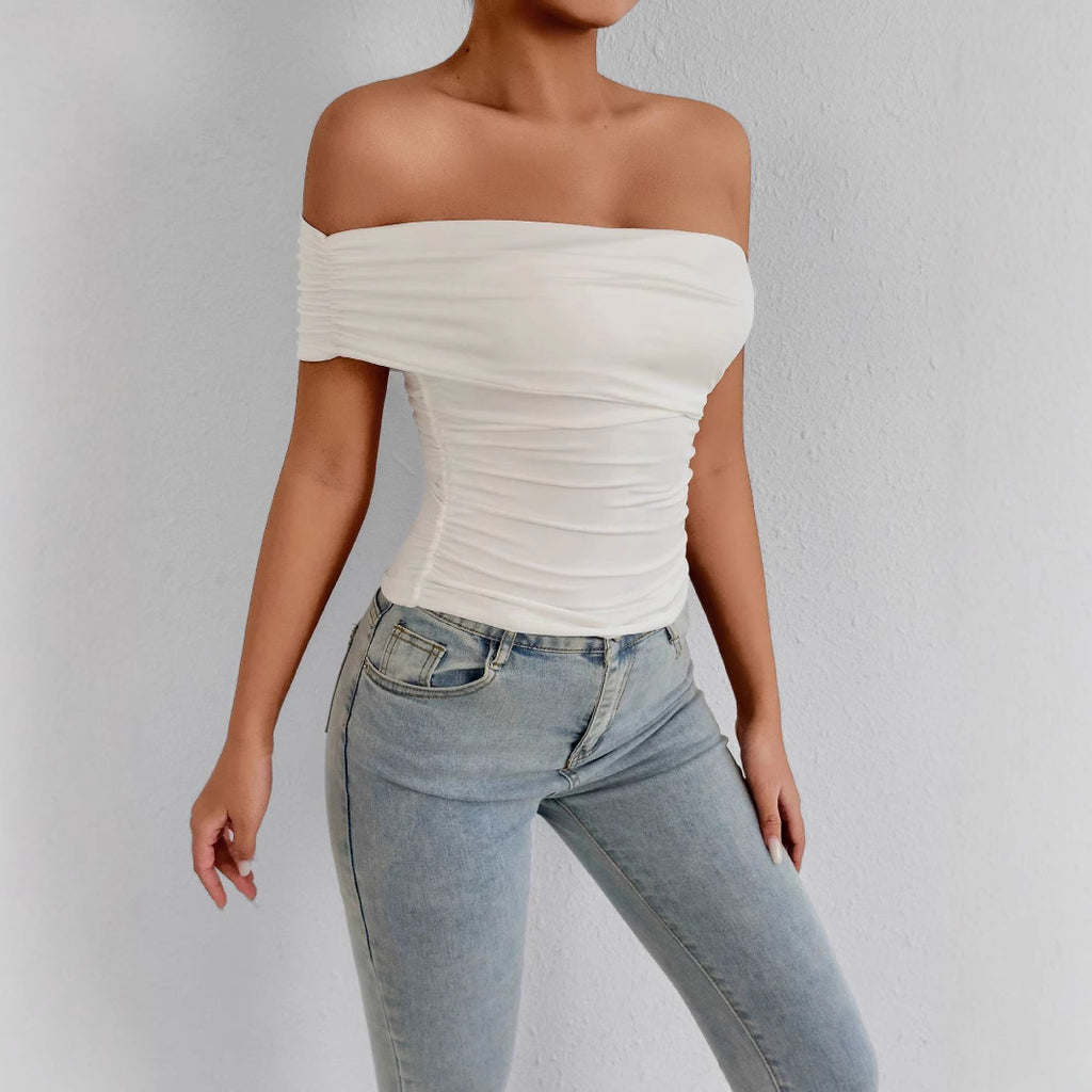Fashion One-shoulder Off-the-shoulder Fitted Top
