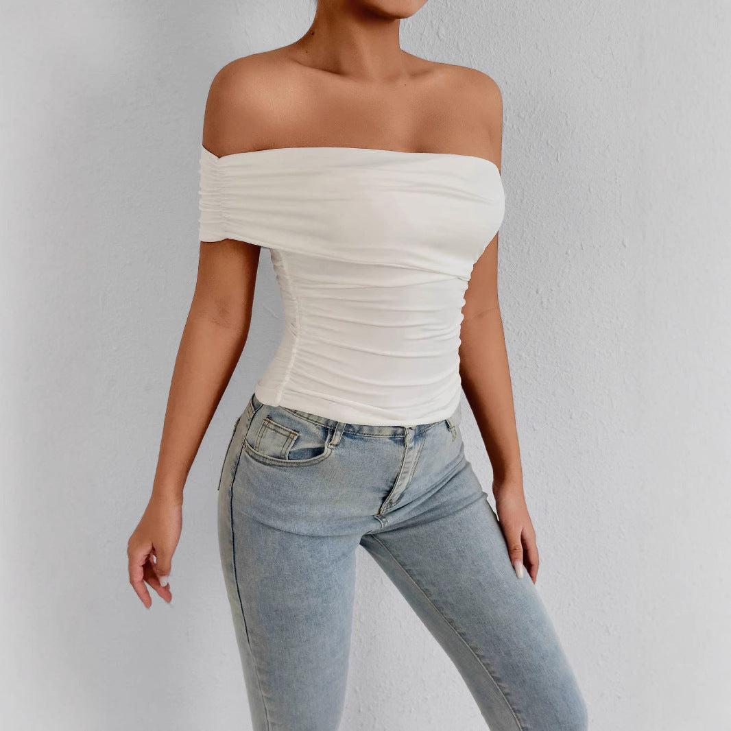 Fashion One-shoulder Off-the-shoulder Fitted Top