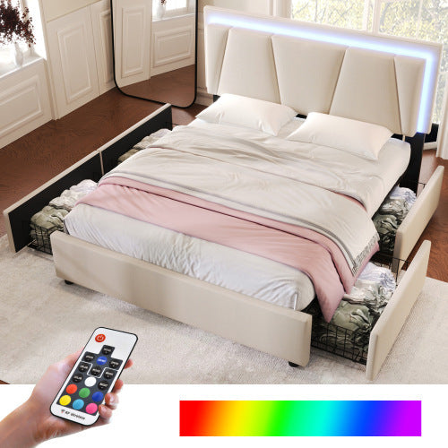 Wooden Storage Bed Bed Frame  Size 140cmx200cm