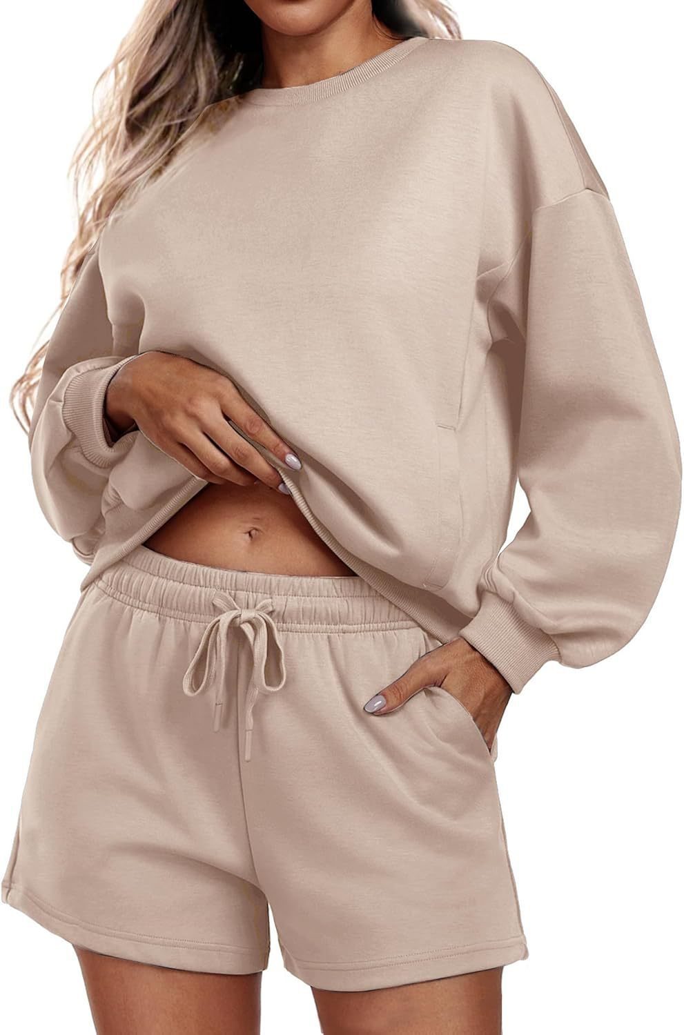 Women's Long-sleeve And Shorts Casual Sportswear Set