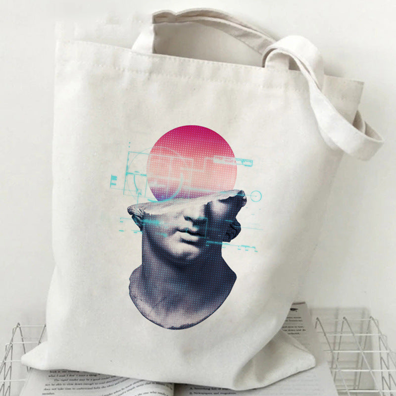 Printed Canvas Handbag Shopping Bag