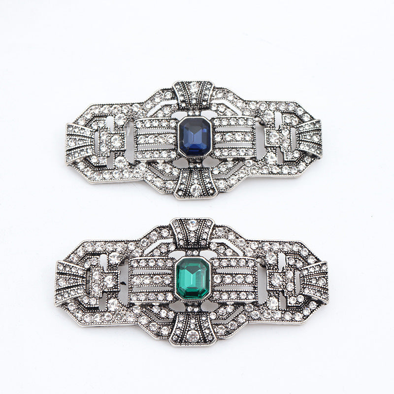 Vintage Silver Diamond Brooch Silver Bright Diamond Classical Jewelry