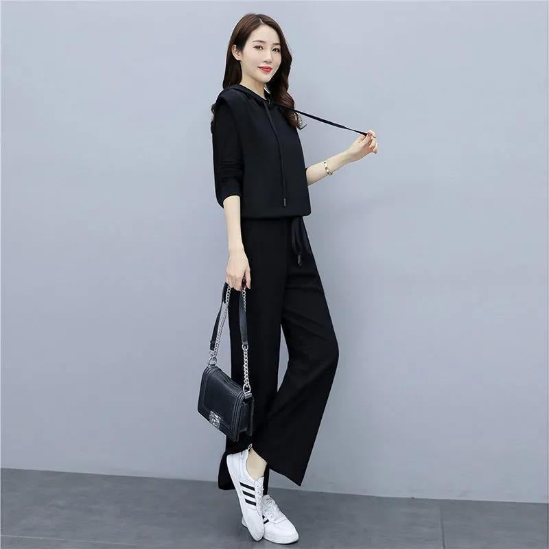 Elegant Youth-enhancing Figure-flattering Wide-leg Pantsnew Casual Chic And Fashionable Suit