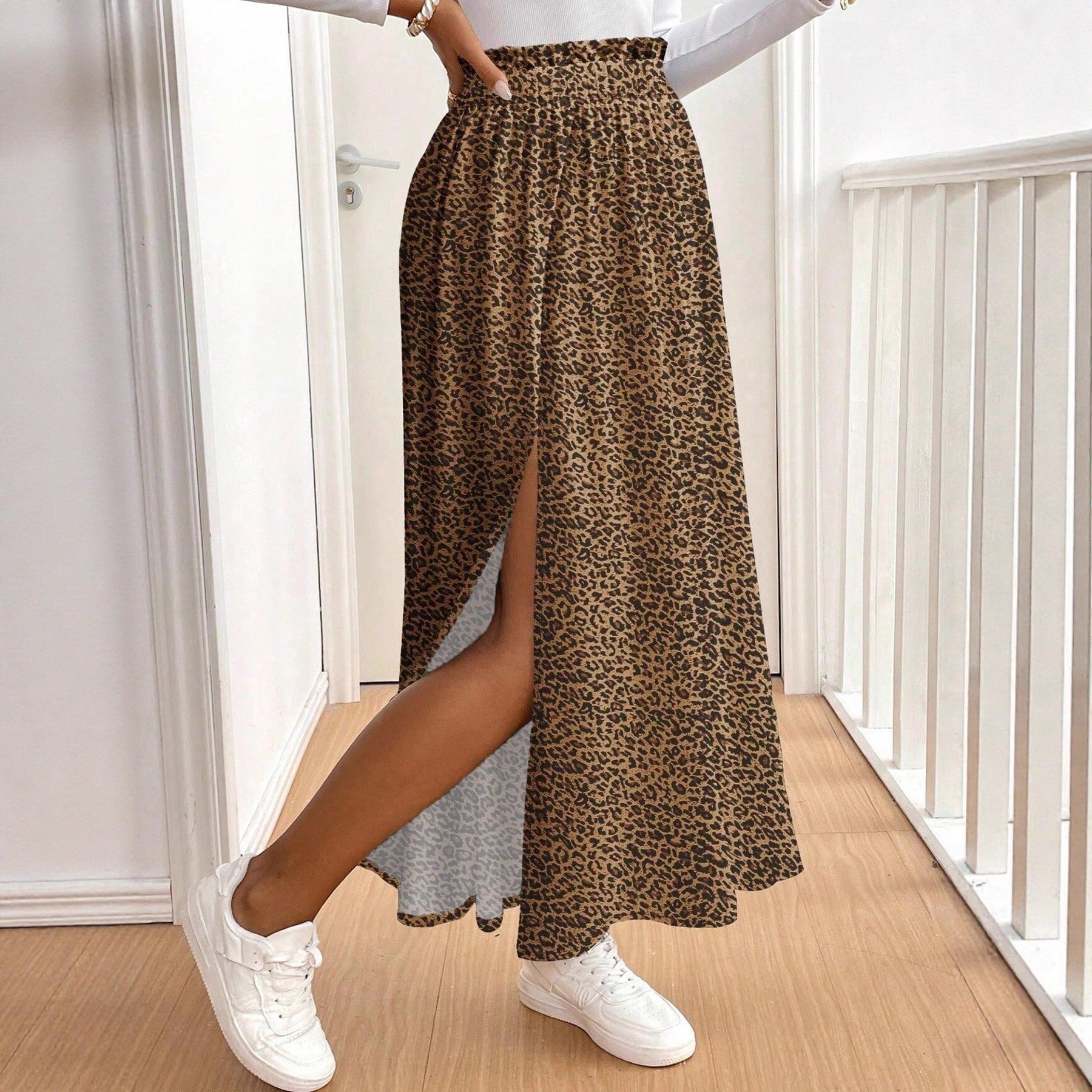 Women's Fashion Floral Split High-waist Long Skirt