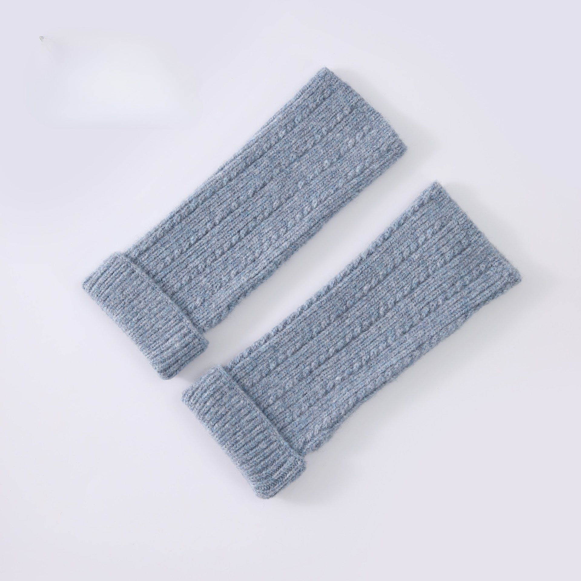 Knitted Fingerless Wool-blend Thermal Knit Gloves