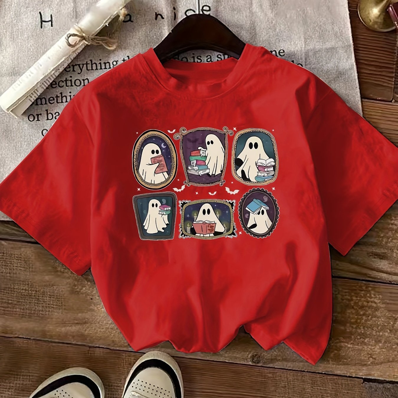 Letter Print Short-sleeve Casual Short Sleeve Round Neck Women's Clothing