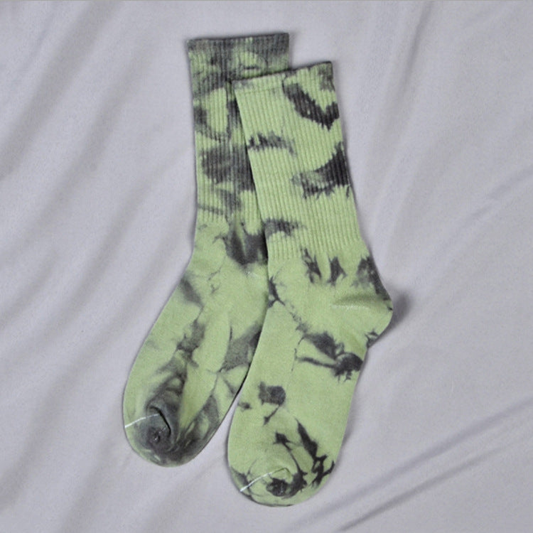 Tie-dye Socks For Men And Women In The Middle Tube High Top Street