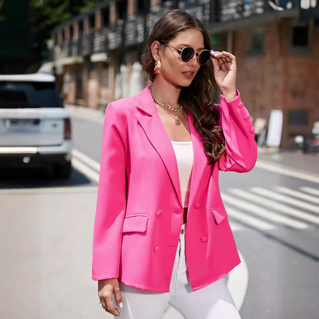 Women's Solid-color Lapel Long-sleeve Blazer