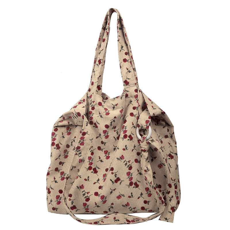 Sweet Rose Fashion One Shoulder Diagonal Canvas Bag