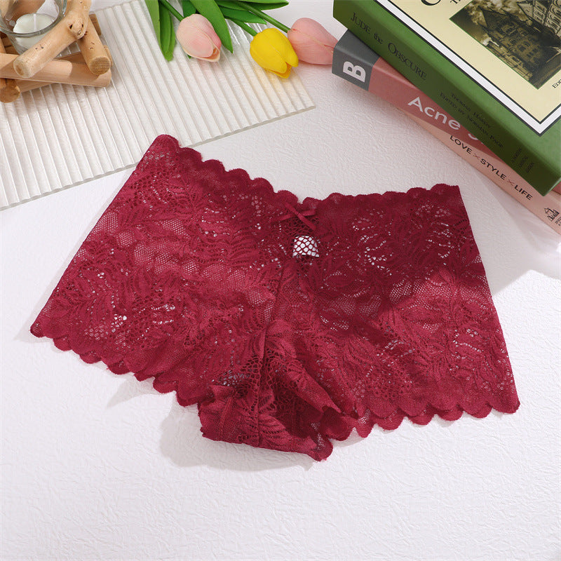 Women's Lace Sexy Semi-transparent Seamless Soft Boxer Briefs