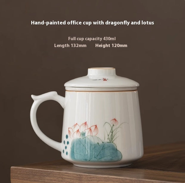 Hand Painted Ceramic Large-capacity Water Cup