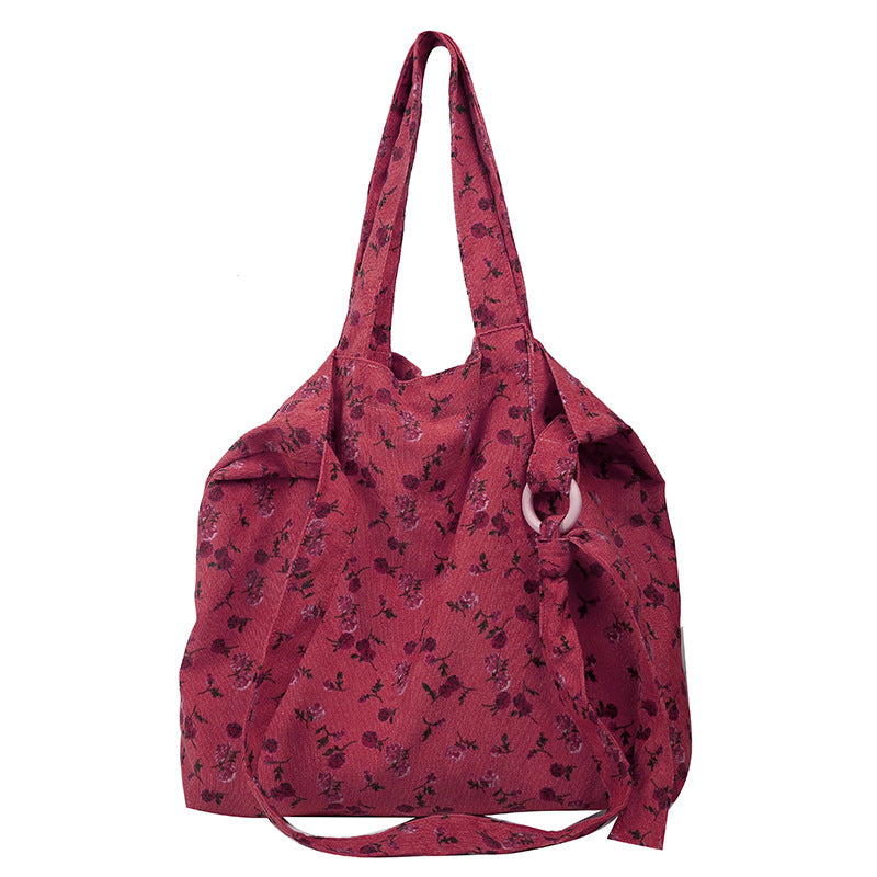 Sweet Rose Fashion One Shoulder Diagonal Canvas Bag