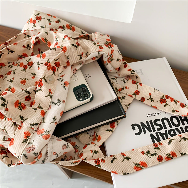 Sweet Rose Fashion One Shoulder Diagonal Canvas Bag