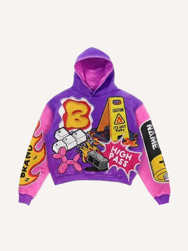 Printed Hoodie Abstract Pattern Hooded Couple Outfit