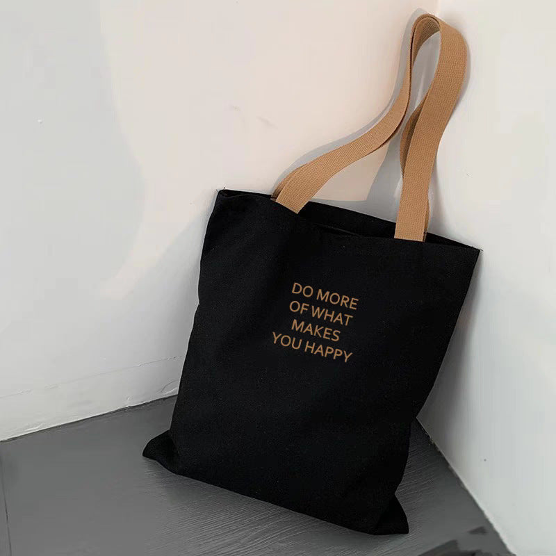 Simple Casual All-match Letters Canvas Bag