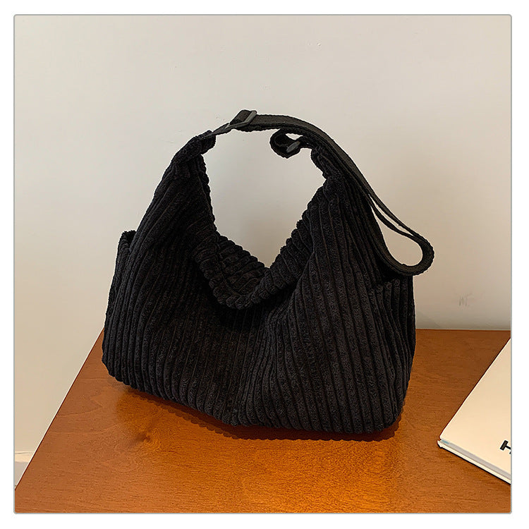 All-match Corduroy Canvas Bag Simple Commute Crossbody Bag