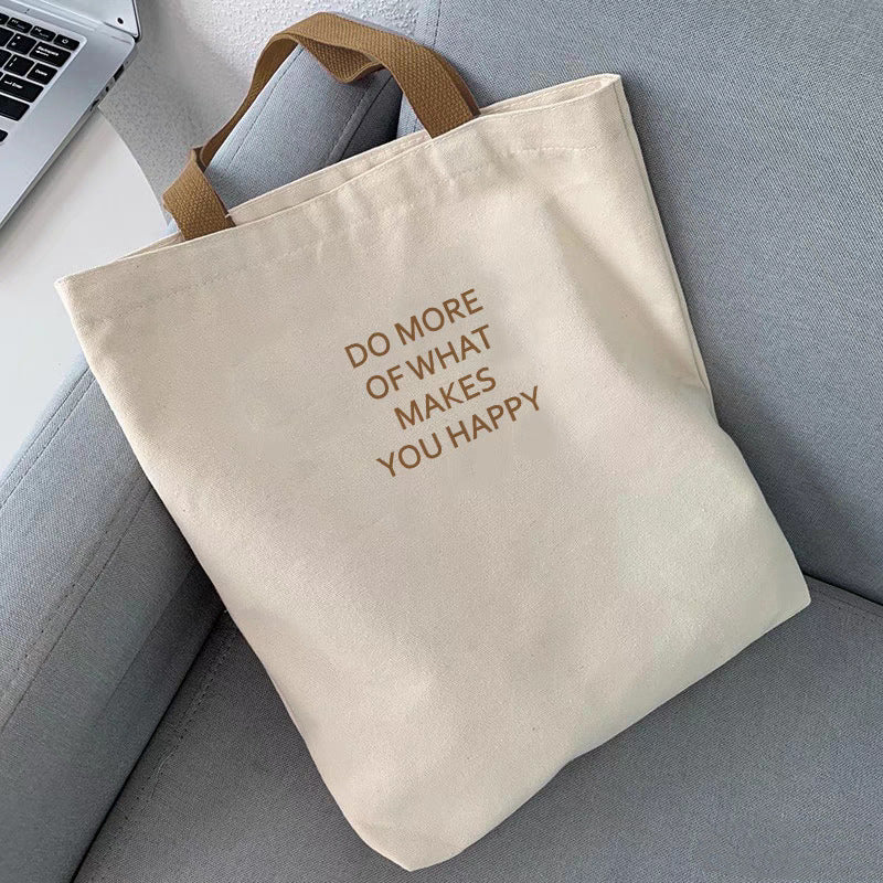 Simple Casual All-match Letters Canvas Bag