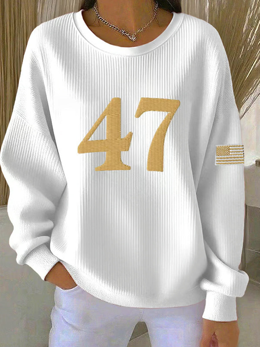 Trendy Women's Round Neck Pullover Sweatshirt