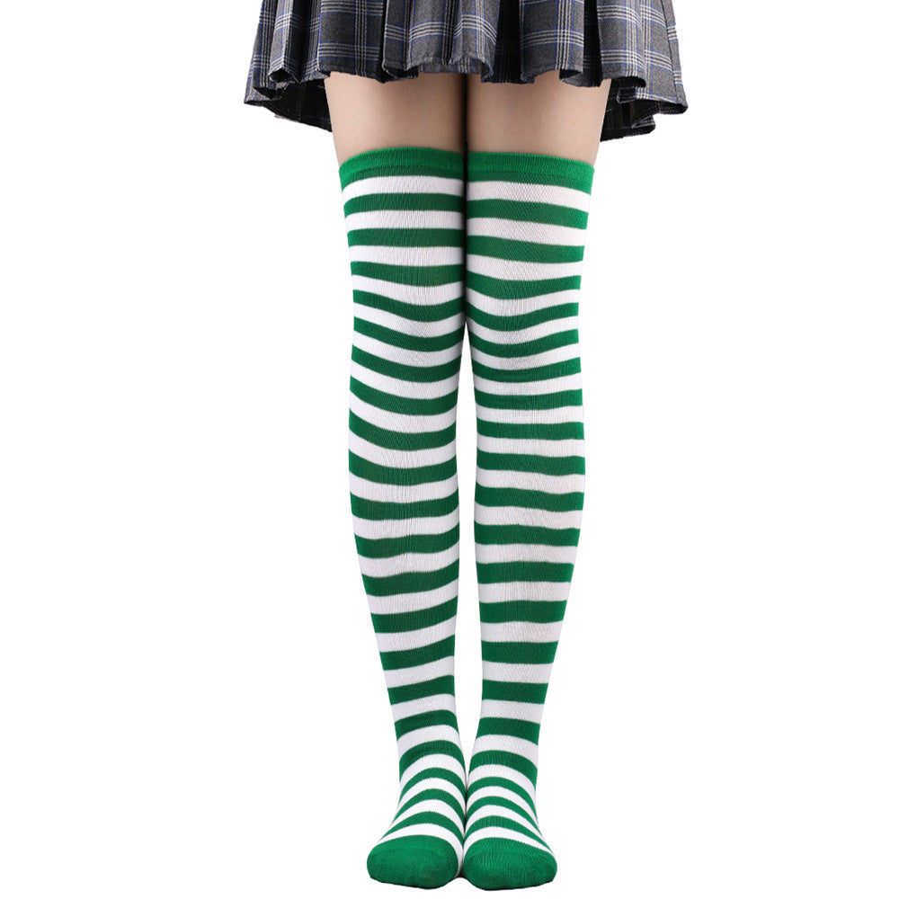 Striped Socks Hold-ups Women Over The Knee Halloween