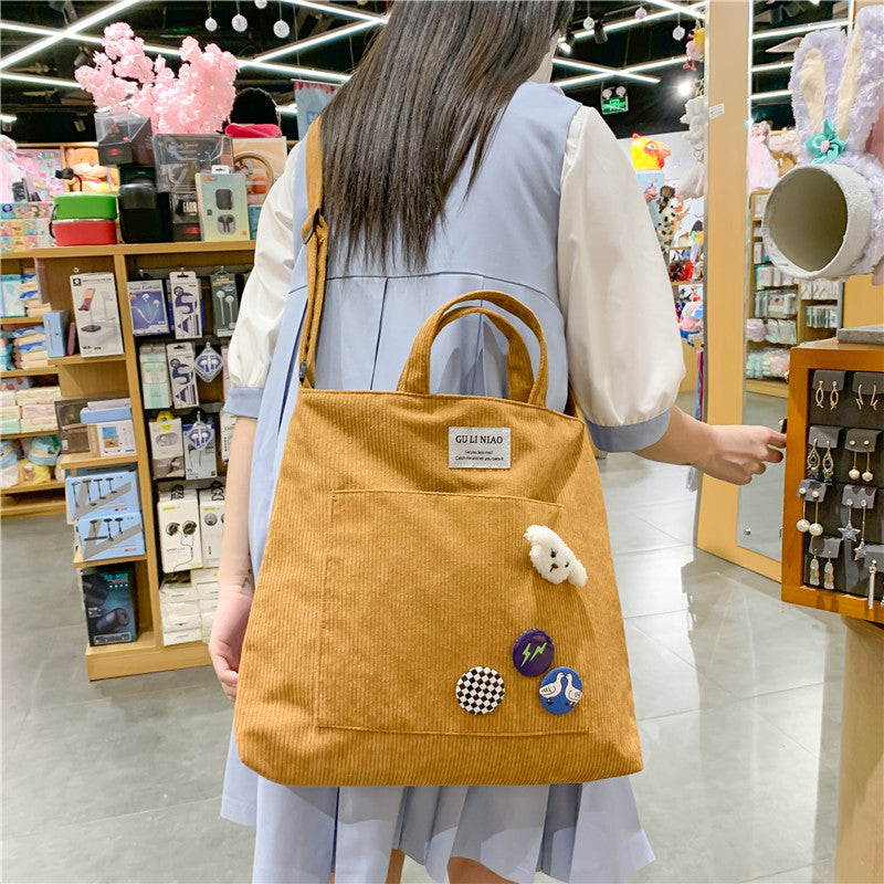 Women's Literary Large Capacity Messenger Canvas Bag