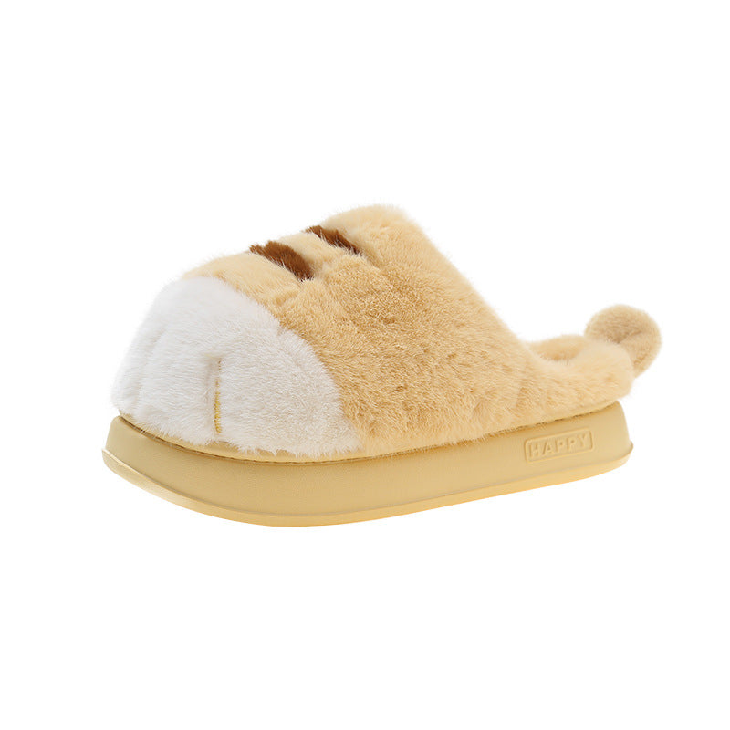 Women's Fleece Cartoon Toe Cover Fluffy Slippers