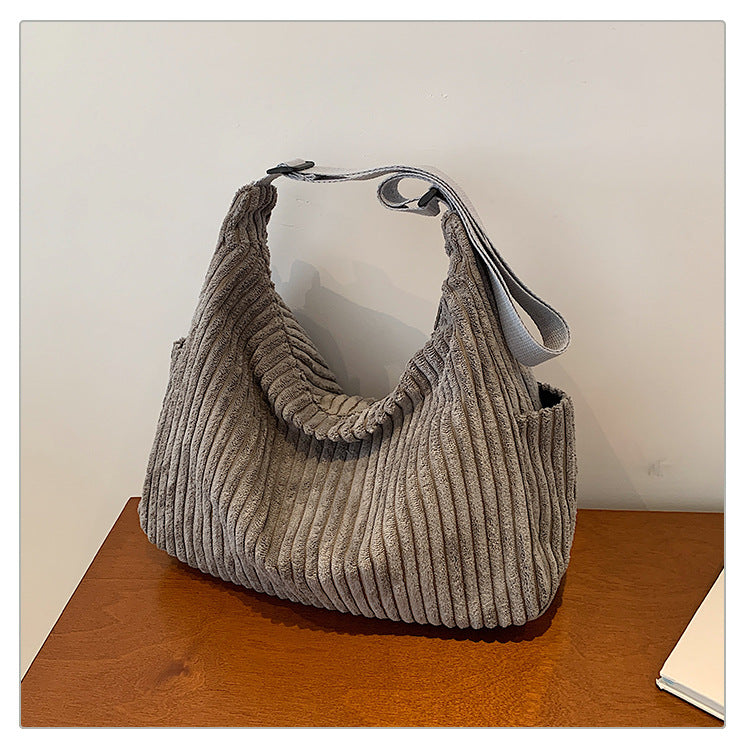 All-match Corduroy Canvas Bag Simple Commute Crossbody Bag