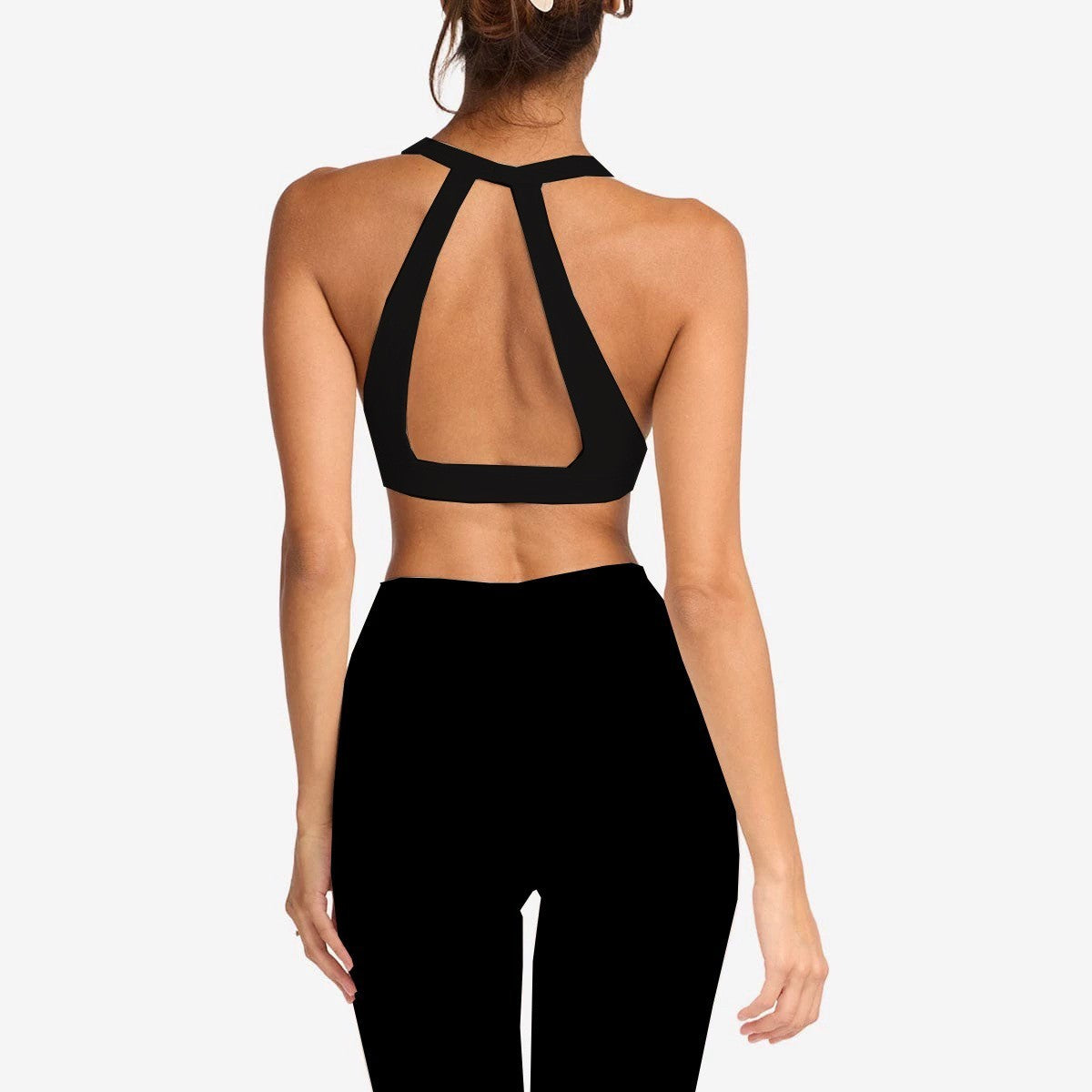 With Chest Pad Chest Wrap Backless Bra High-waist Quick-drying Exercise Workout Training Trousers