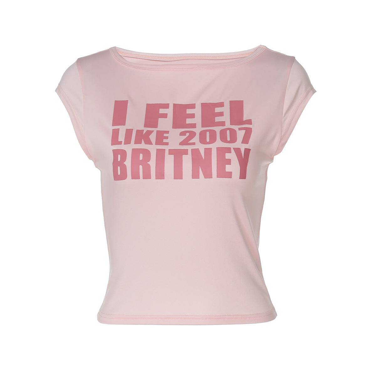 New Fashion Letter Print Fashionable Slim-fit Short T-shirt