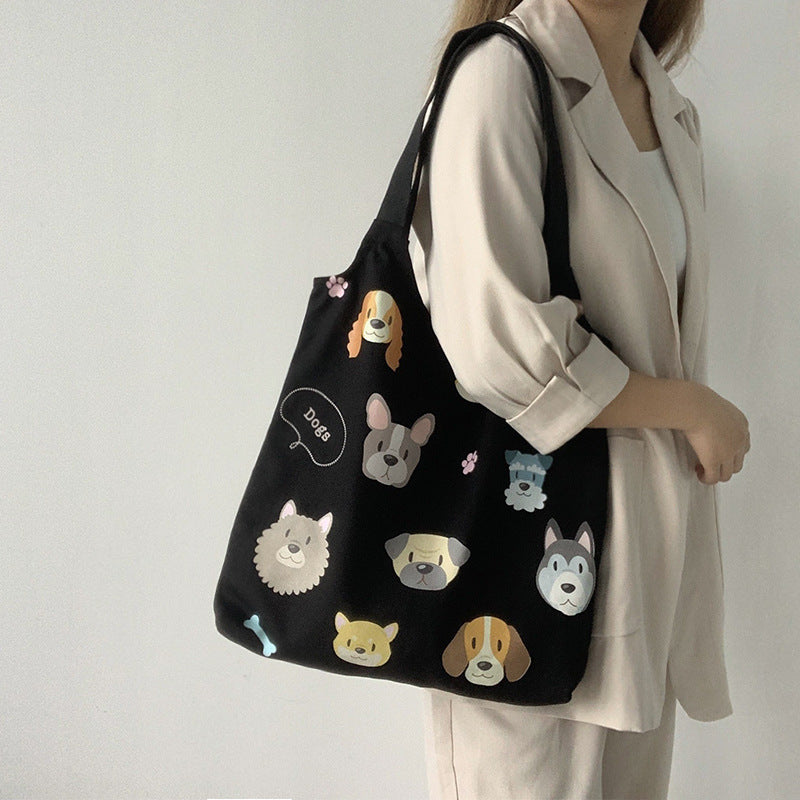 Dog Illustration Canvas Bag