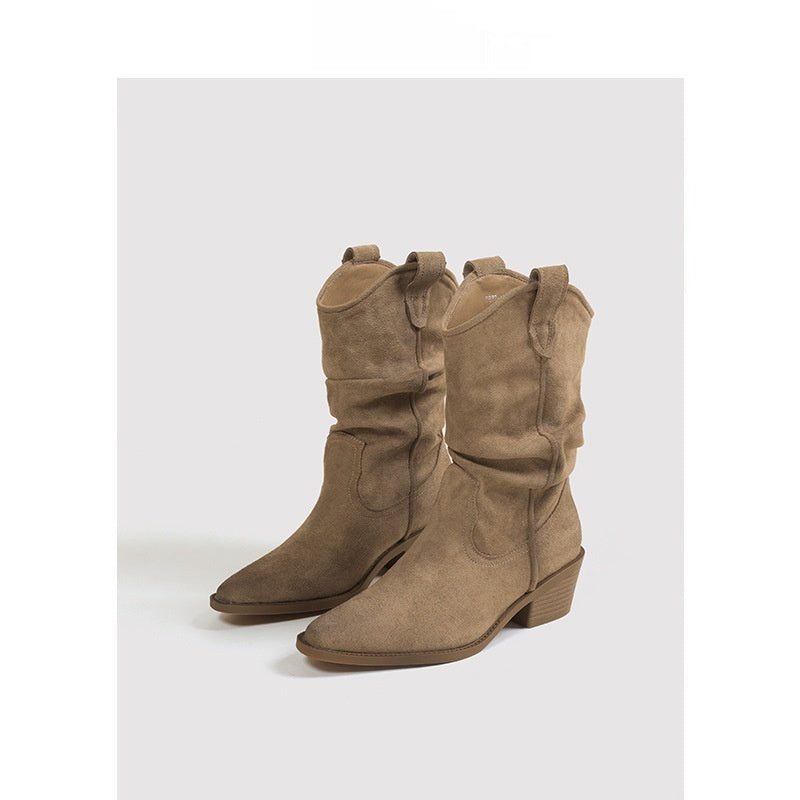Women's Vintage Chunky Heeled Ankle Boots