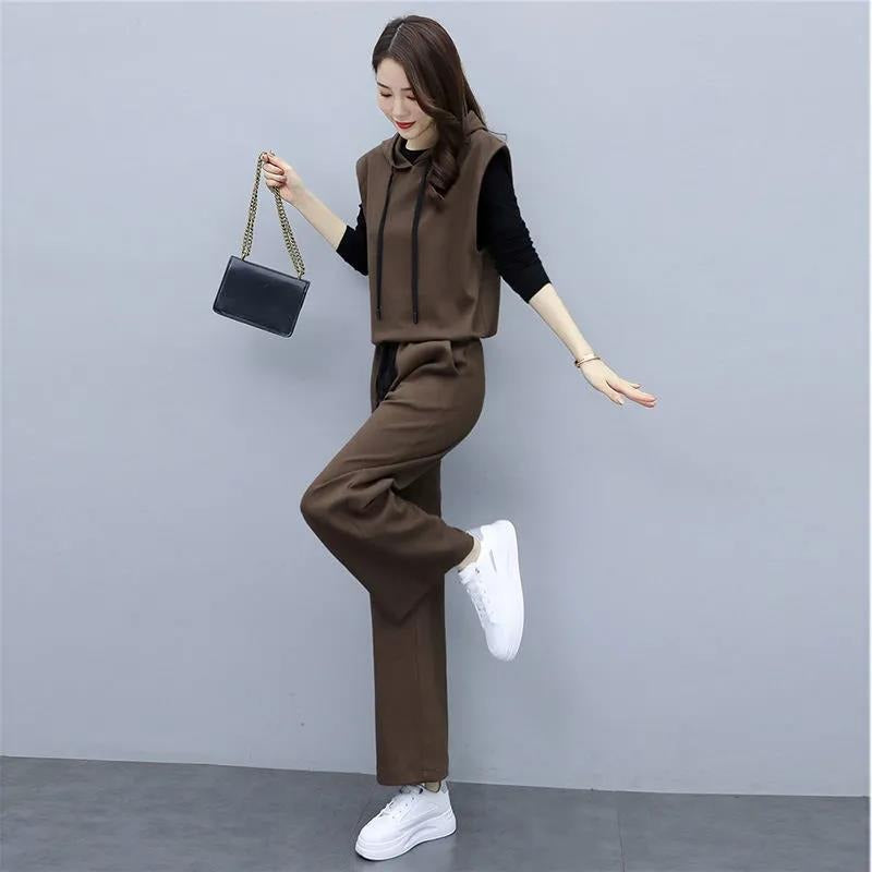 Elegant Youth-enhancing Figure-flattering Wide-leg Pantsnew Casual Chic And Fashionable Suit