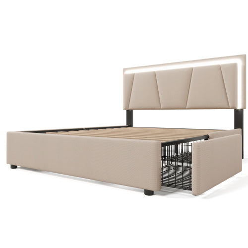 Wooden Storage Bed Bed Frame  Size 140cmx200cm