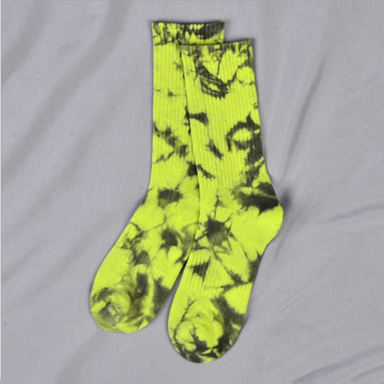Tie-dye Socks For Men And Women In The Middle Tube High Top Street