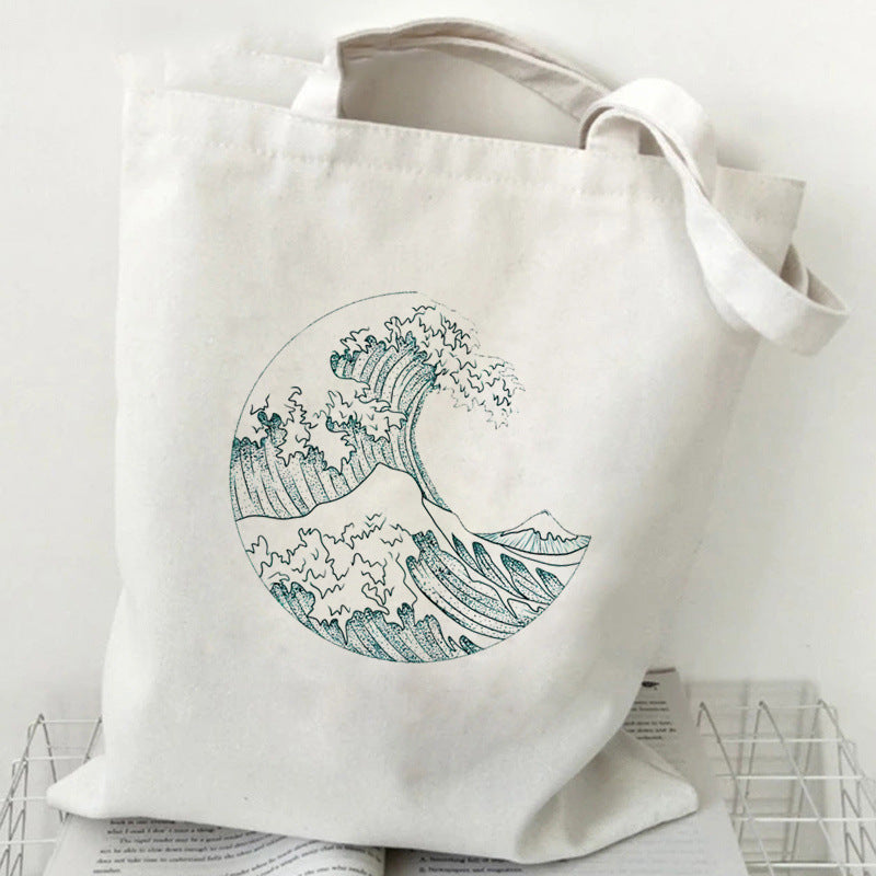 Printed Canvas Handbag Shopping Bag