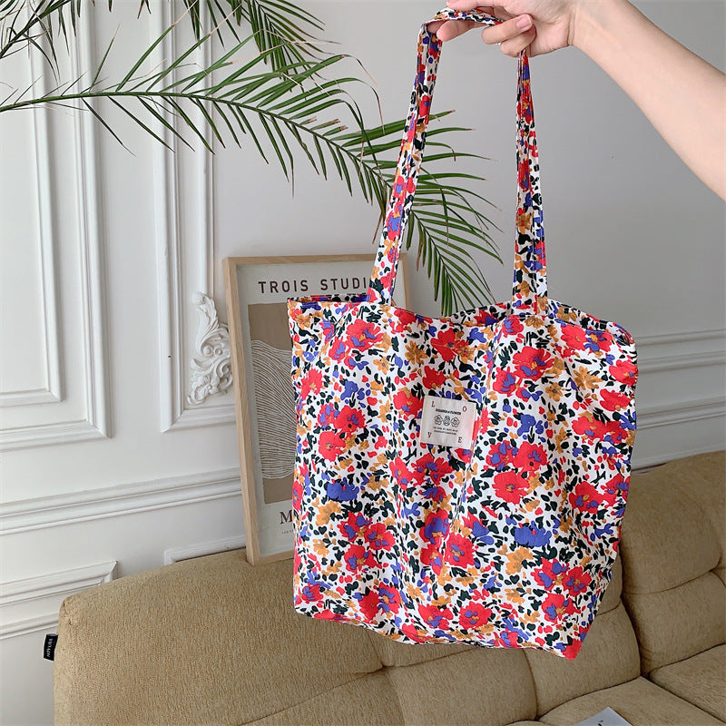 Tote Large Capacity Fashion Floral Canvas Shoulder Bag